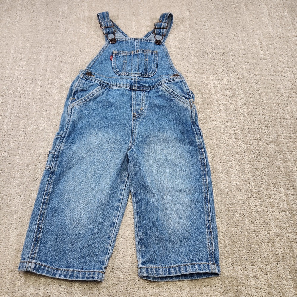 Levis Denim Bibs Overalls Infant Kids 24 Months Unisex Boys Girls Blue Workwear